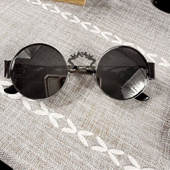 Zara Silver Safari Sunglasses with Black Accents - Picture 13 of 15